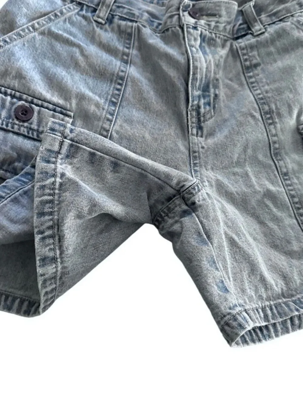 VTG L.A. Blues High Rise Denim Cargo Shorts Women's Size 6 Light Wash 100% Cotto
